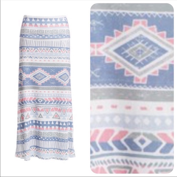Boho Geometric Maxi Skirt-NWOT - Picture 1 of 3